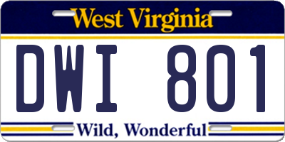 WV license plate DWI801