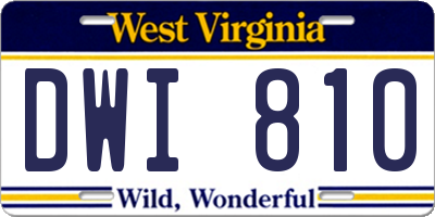 WV license plate DWI810