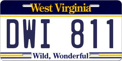 WV license plate DWI811