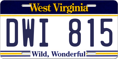 WV license plate DWI815