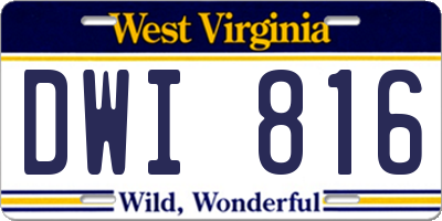 WV license plate DWI816
