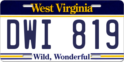 WV license plate DWI819