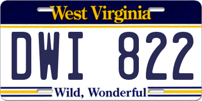 WV license plate DWI822