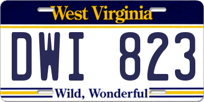 WV license plate DWI823