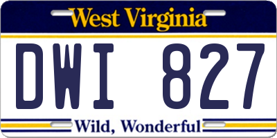 WV license plate DWI827