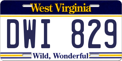WV license plate DWI829