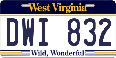 WV license plate DWI832