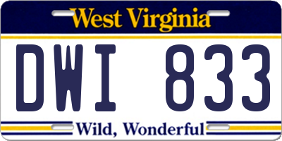 WV license plate DWI833