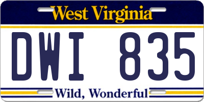 WV license plate DWI835