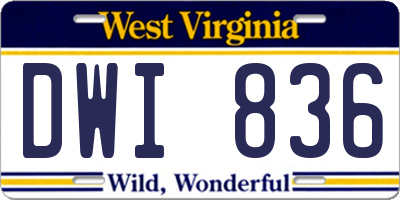 WV license plate DWI836