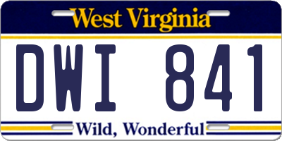 WV license plate DWI841