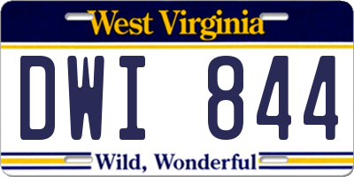 WV license plate DWI844