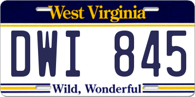 WV license plate DWI845