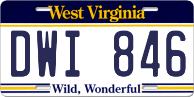 WV license plate DWI846