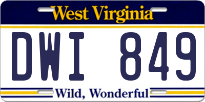 WV license plate DWI849
