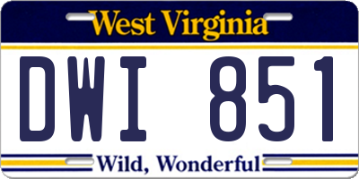WV license plate DWI851