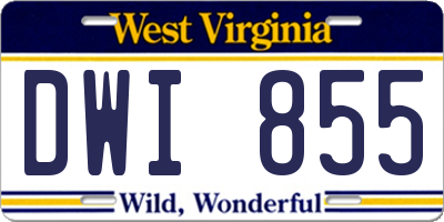 WV license plate DWI855