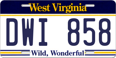WV license plate DWI858