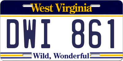 WV license plate DWI861