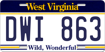WV license plate DWI863