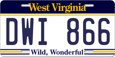 WV license plate DWI866