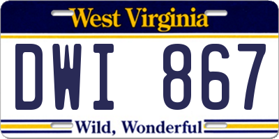 WV license plate DWI867