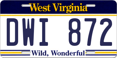WV license plate DWI872