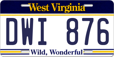 WV license plate DWI876