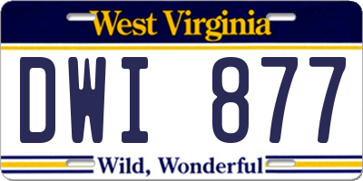 WV license plate DWI877