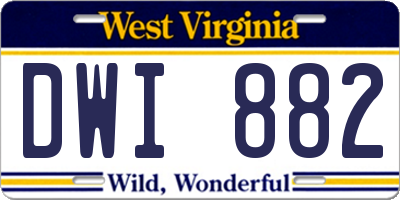 WV license plate DWI882