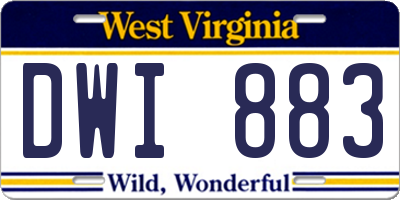 WV license plate DWI883