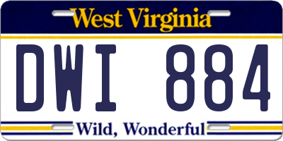 WV license plate DWI884
