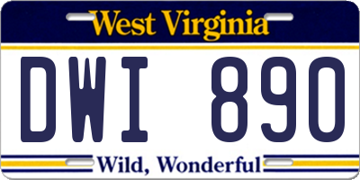 WV license plate DWI890