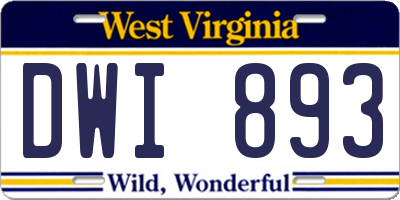WV license plate DWI893