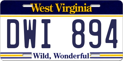 WV license plate DWI894