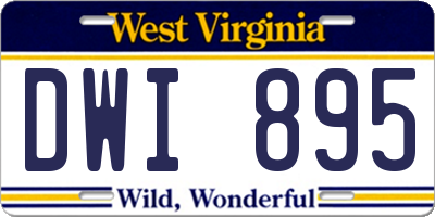 WV license plate DWI895