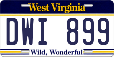 WV license plate DWI899
