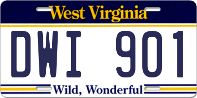 WV license plate DWI901