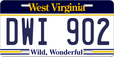 WV license plate DWI902
