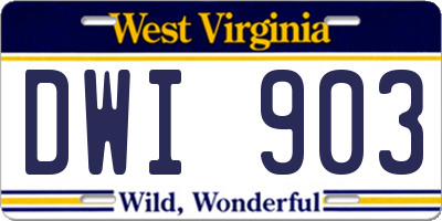 WV license plate DWI903