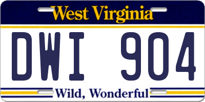 WV license plate DWI904
