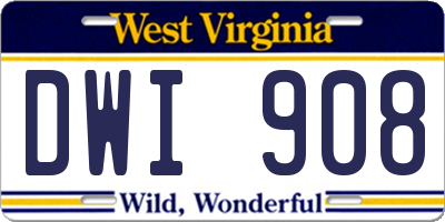 WV license plate DWI908