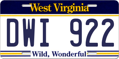 WV license plate DWI922
