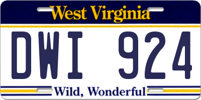 WV license plate DWI924
