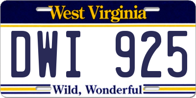 WV license plate DWI925