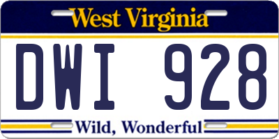 WV license plate DWI928