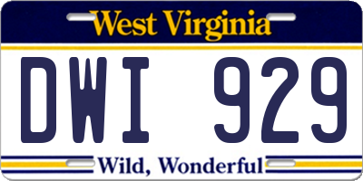 WV license plate DWI929