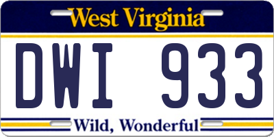 WV license plate DWI933