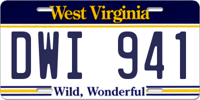 WV license plate DWI941