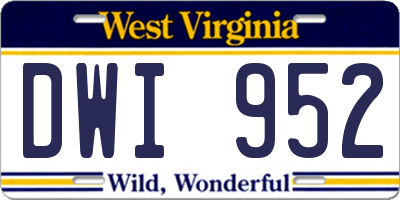 WV license plate DWI952